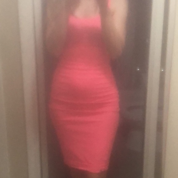 Neon pink summer tank dress - Picture 2 of 4